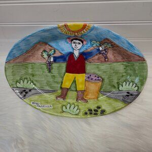 Nino Parrucca Large Platter Or Wall Hanging Art Made In Italy Signed 98A 8.5x13"